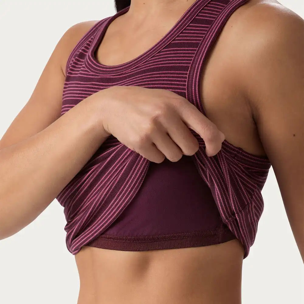 Women's No-Yank Luxe Rib Racerback Shelf Bra Tank