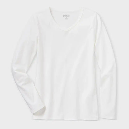 Women's No-Yank Long Sleeve V-Neck T-Shirt