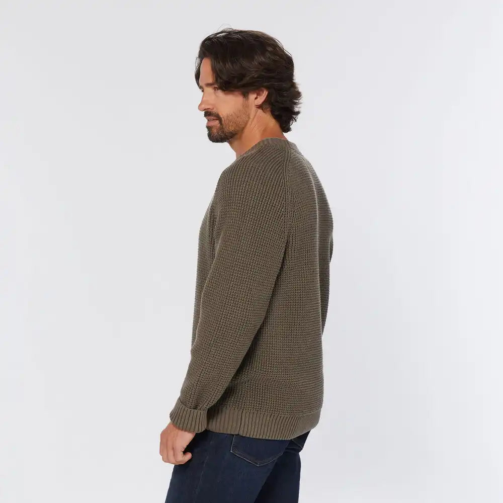 Men's Burly Retirement Crew Waffle Sweater