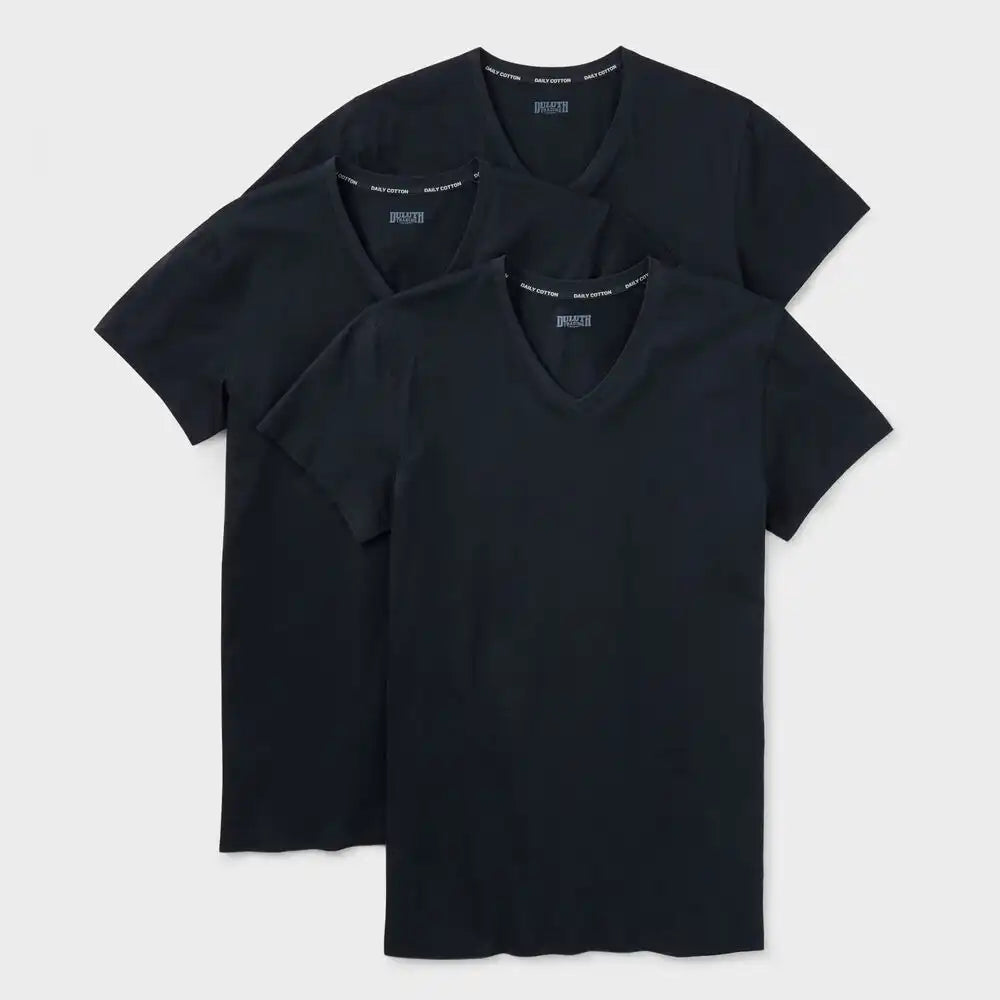 Men's Daily Cotton V-Neck Undershirt 3-Pack