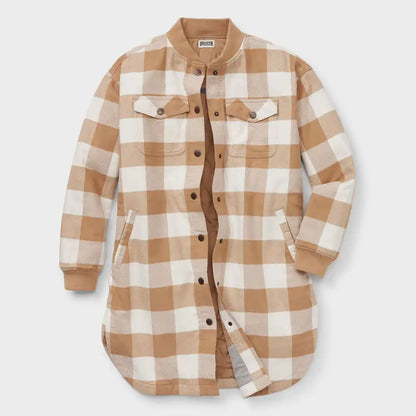 Women's Plus Folklore Flannel Insulated Duster