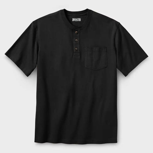 Men's Longtail T Relaxed Fit Short Sleeve Pocket Henley